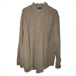 Tan long sleeve Polo dress shirt